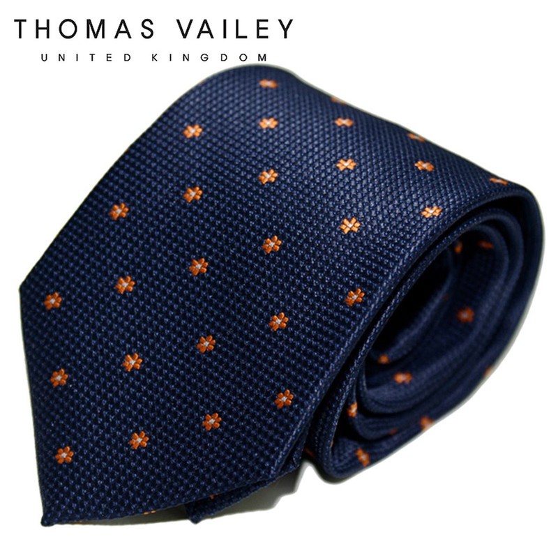 Thomas Bailey Fashion Tie - Marigold Navy 8cm