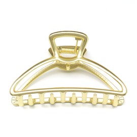 QinGoo Large Metal Hair Clip Beautiful Women's Hair Clip Headpiece Elegant Hair Accessory 1 Piece (8 cm x 4.5 cm, Matt Gold)