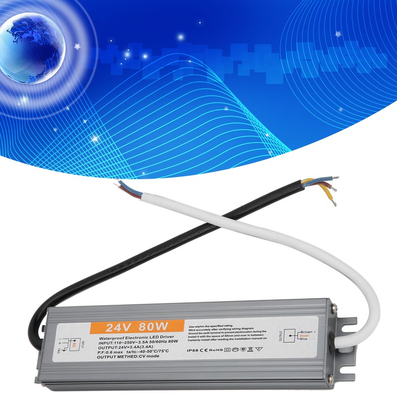 Wired 80W Ultrathin Waterproof Switch LED Driver Power Supply Source