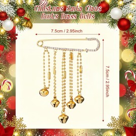 Suncalla 2 Pcs Christmas Santa Claus Boots Brass Bells