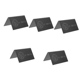Angoily 5pcs Stainless Steel No Smoking Table Sign Freestanding Indoor Outdoor Tent Card Non Smoking Reminder for Restaurants Offices and Events Easy to Clean Corrosion Resistant