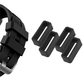 HERCHR Cinturón de Reloj, 4 PCS Suave Soporte de Correa de Reloj Correas de Reloj Correa de Reloj de Caucho de Silicona Pulseras Reloj con Hebilla Anillas para Pulseras Reloj para Pulsera Reloj(18mm)