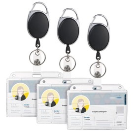 Vicloon Yo-Yo Key, Yo-Yo ID Card with ID Card Holder with Extra Strong Spring and Tear-Resistant Cord with Belt Clip for Card Holder, Key Cards