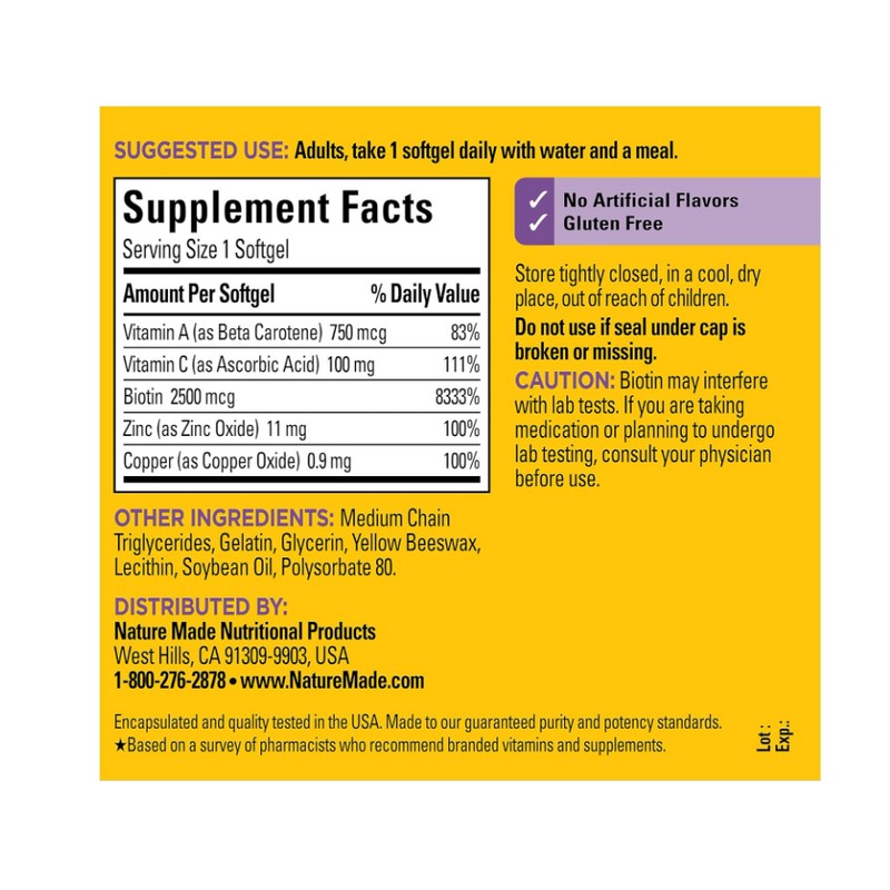 Nature Made Hair, Skin, and Nails with Biotin 2500 mcg