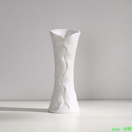 Whisper - Modern Ceramic Vase, 20.6cm Tall White Decorative Flower Vase for Home Decor, Centerpiece, Tabletop, Living Room, Bedroom, Office