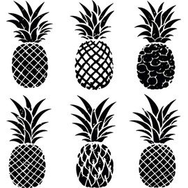 Dopetattoo 6 sheets Temporary Tattoo for Men and Women Pineapple Black Sketch Hawaiian Stamp Hawai Doodle summer for Men Temporary tattoo for Women Neck Arm Chest for Woman
