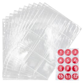 Goreson Can Badges 2.2 inches (57 mm), 10 Sheets (Extra Version), Large Capacity, 2.2 inches (57 mm), Storage File, Transparency, Can Batch Cover, A4 Size, File Refill, 2.2 inches (57 mm) Diameter, Durable