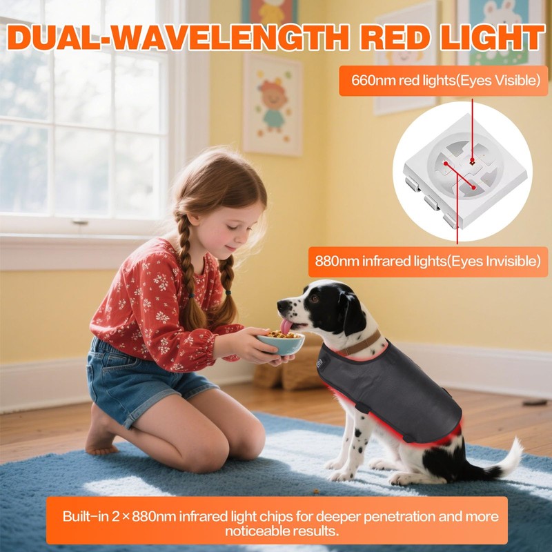 Red Light Ther/apy Back Belt for Dogs and Cats, Wireless