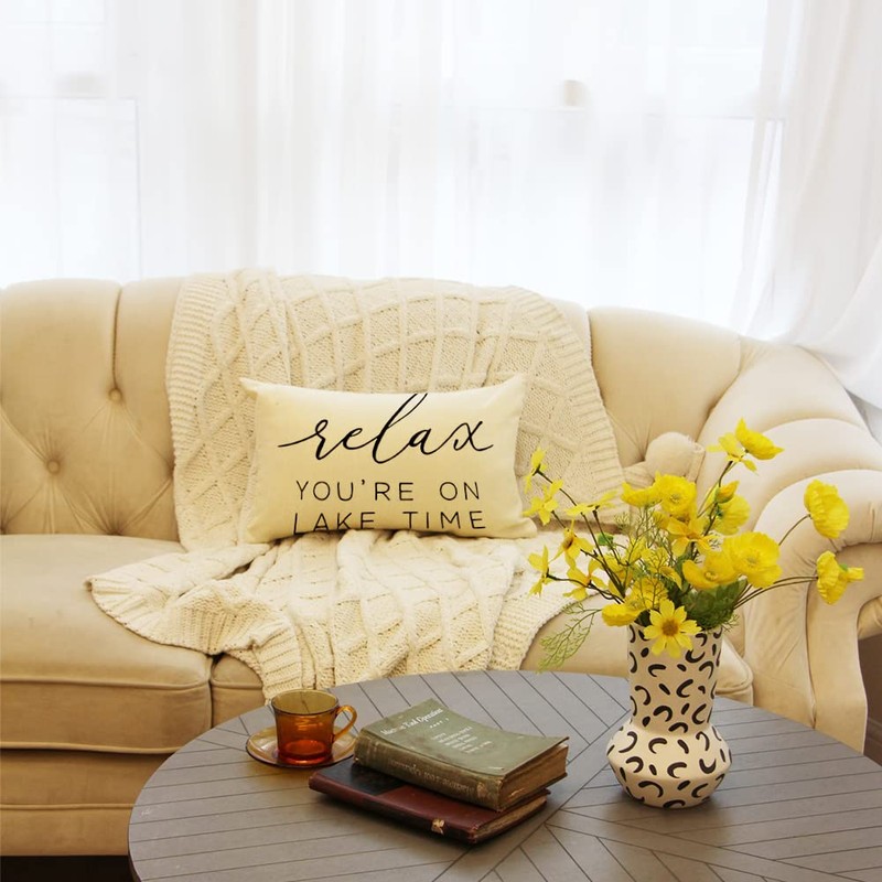 Ogiselestyle Relax You're on Lake Time Throw Pillow Cover, 12