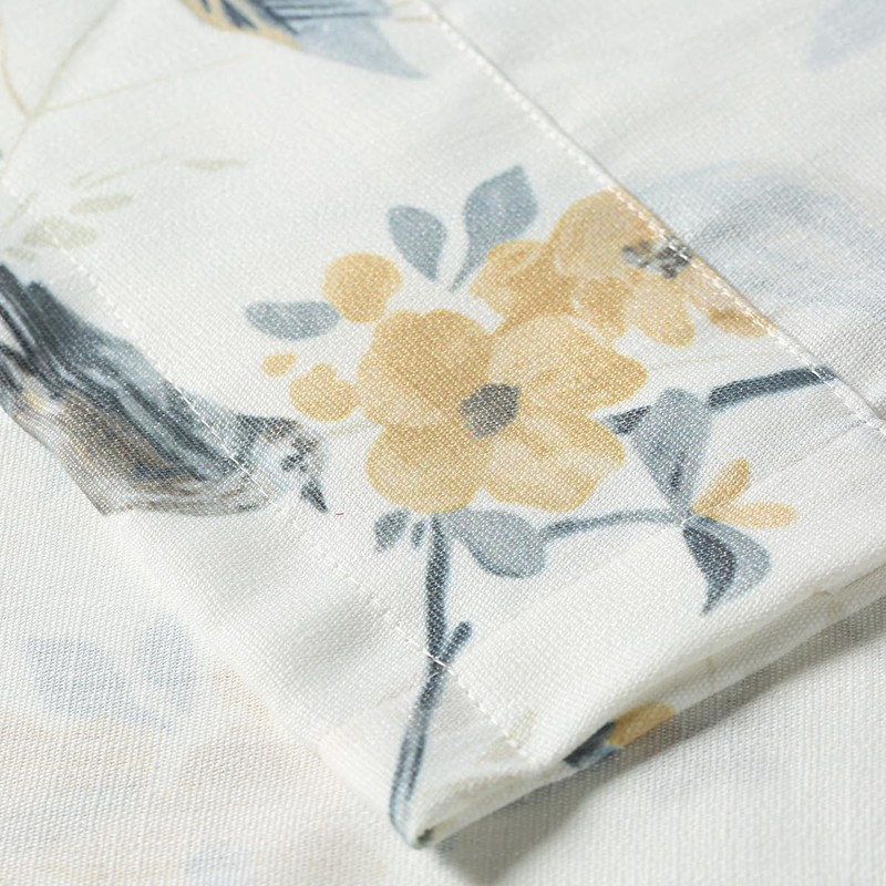 VOGOL Tie UP Curtain Valance, Adjustable Farmhouse Flower and Bird