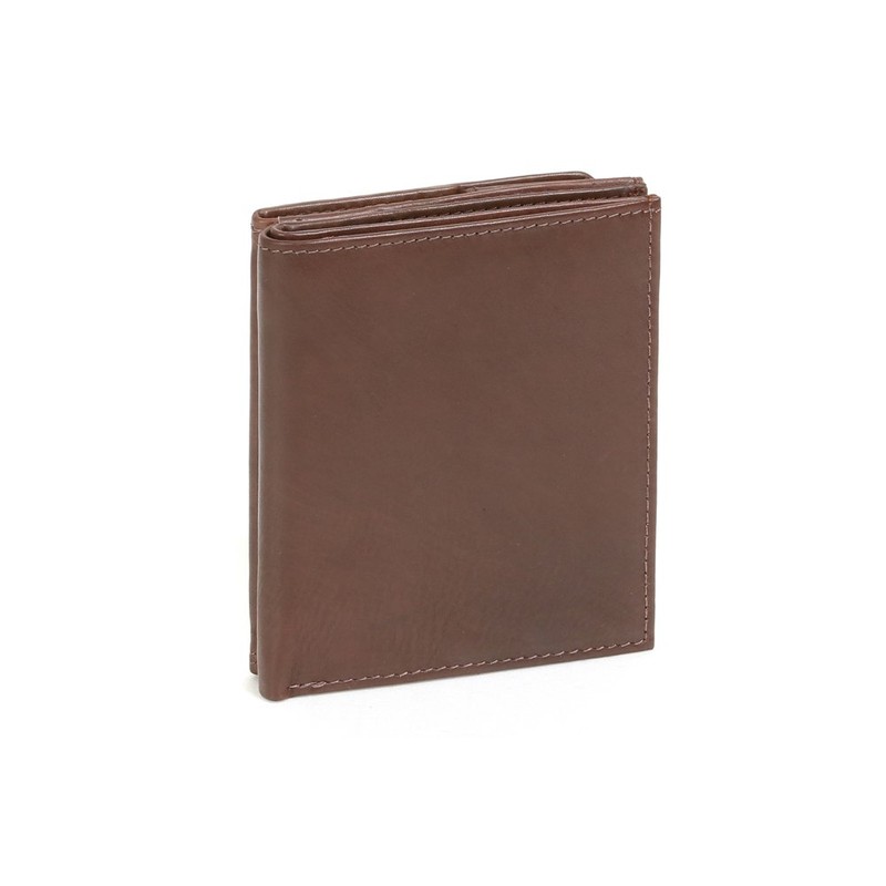 Leather Boxed Style wallet with large coin compartment LEAS, Genuine