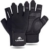 flintronic Fitness Gloves, Ventilated Fitness Gloves with Wrist Strap, Complete