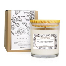 Aronica Lily of The Valley Candle Scented, Honeysuckle Soy Wax Candles, Mothers Day Luxury Gift for Woman, Strong Candles for Home Scented, Organic Candles Non Toxic, Strong Candles for Large Rooms