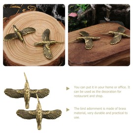 Warmhm 2 x Bird Sculpture Hummingbird Figures Decorative Bird Statue Bird Decoration Bird Figure Made of Brass Small Bird Figures Small Bird Decoration Office Antique Copper The Bird