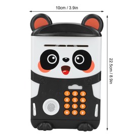 Panda Money Bank, Cute Piggy Bank for Kids with Long Life Plastic Design and Fingerprint Recognition Automatic Rolling Function for Children's Savings Education and Gift
