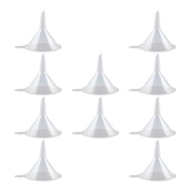 WELANGBN Small Funnel, 2inch Clear Plastic Mini Funnels for Science Lab Bottle Filling Liquid, Essential Oils, Perfume(10 Pack), Transparent