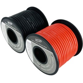 OPLIAT 12 Gauge Wire【Red 25ft + Black 25ft】 High Temp Silicone Wire 200 Degree C - Ultra Flexible 12 AWG Stranded Tinned Copper Wire for Battery Cable, Automotive, Inverter, RC Car, Solar Panel