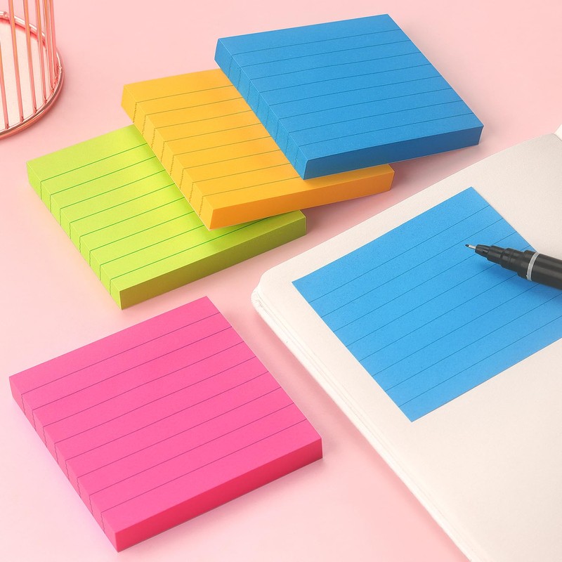 Lined Sticky Notes 3x3 Sticky Notes with Lines Self-Stick Notes