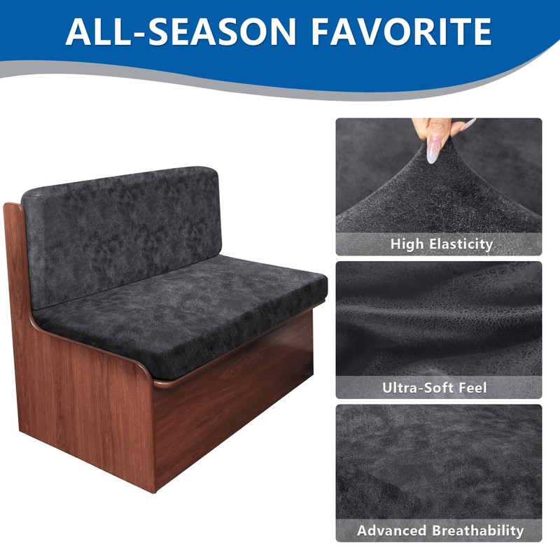 ANARACHON Leather Look RV Camper Dinette Cushion Covers, Washable RV