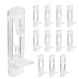 Biaungdo 12 Pcs Plastic Locking Shelf Support Pegs, 6mm Clear Cabinet Shelf Pins Self-Locking Cabinet Shelf Pegs Clips for Kitchen Furniture Bookcase Closet(Fit 6mm Diameter Hole & 3/4 Inch Shelf)