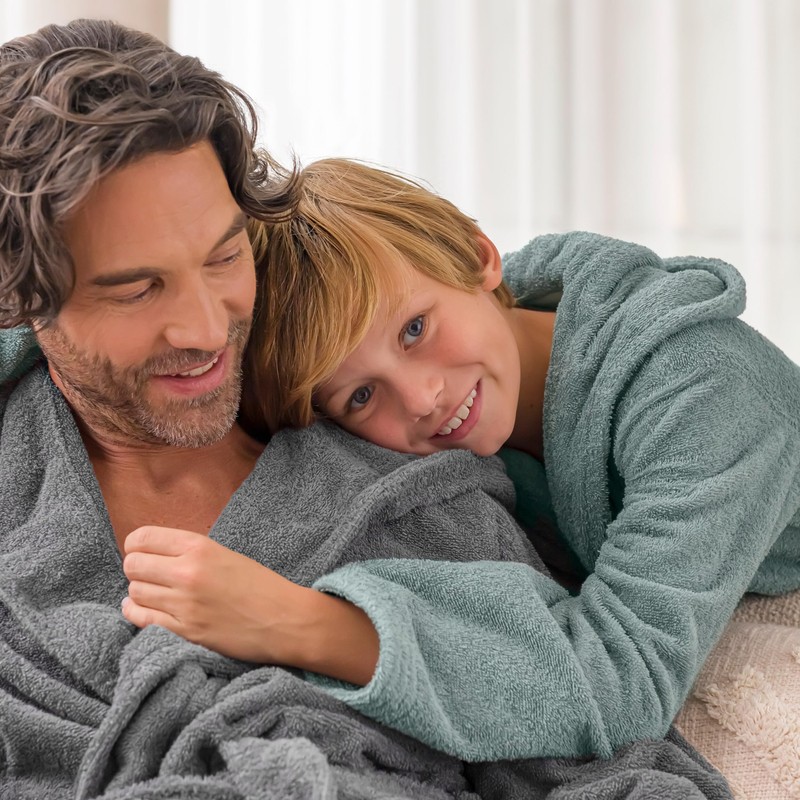 Möve Superwuschel Kids & Teens Hooded Bathrobe 100% Cotton Size