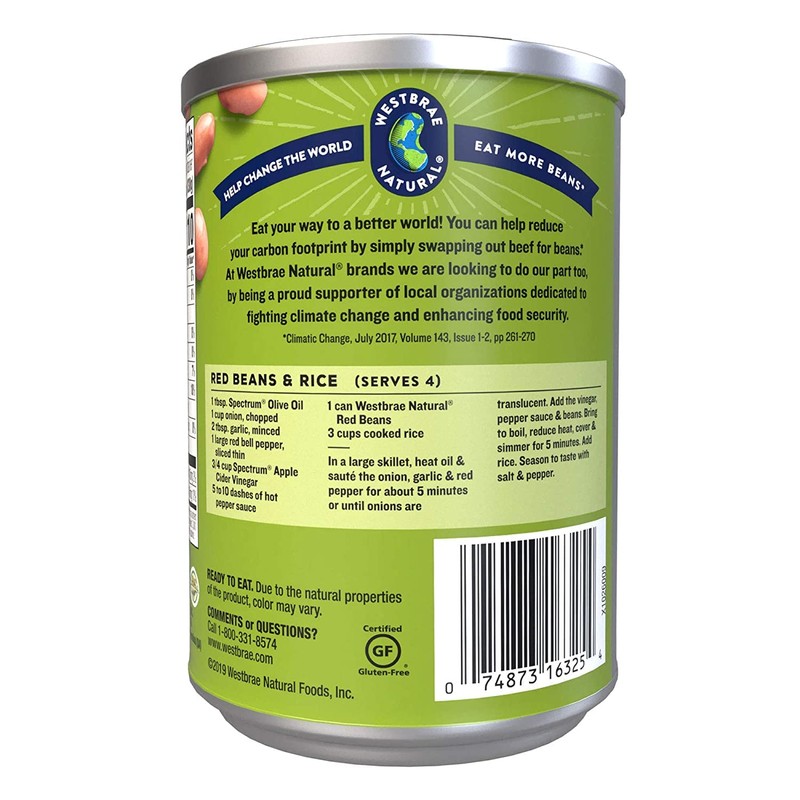 WESTBRAE 15 oz Natural Organic Red Beans, No Salt Added,