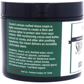 Taconic Shave, All Natural Shave Cream – Highly-Concentrated, Shaving Cream for Men and Women – 4 oz. Moisturizing Shaving Cream Tub with Skin Soothing Ingredients – Cooling Eucalyptus & Mint