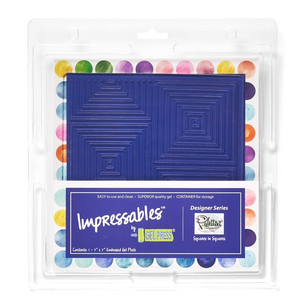 Gel Press Impressables Embossed Print Plate Squares in Squares