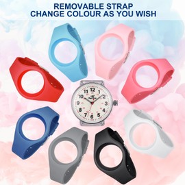 ManChDa Pink Watches for Women Analog Watch Silicone Nurse Watch Medical Waterproof Easy to Read