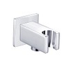 ENKI, O01, Square Shower Outlet Elbow with Holder, Brass Chrome