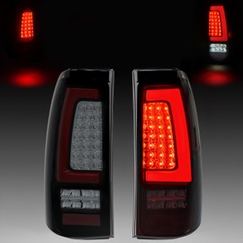 OKSIWA FULL LED Tail Light for 2003-2006 Chevy Silverado,Unique Shaped Design Running light,Turn Signal, Reverse Light, Rear Lights Set, Easy to Install,Waterproof