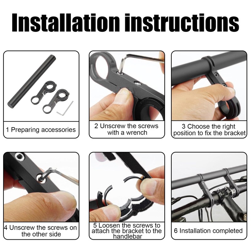 Huakaile 20cm Professional Handlebar Extension Frame Bike Handlebar Extend Bracket