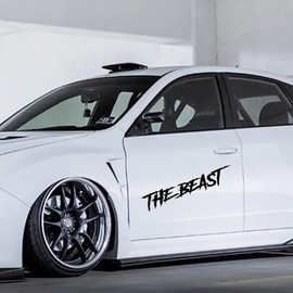 Car Door Side Stickers The Beast Personality Styling Auto Rear Windshield Vinyl Decal Tuning Graphic Automobiles Accessories (Glossy Black)