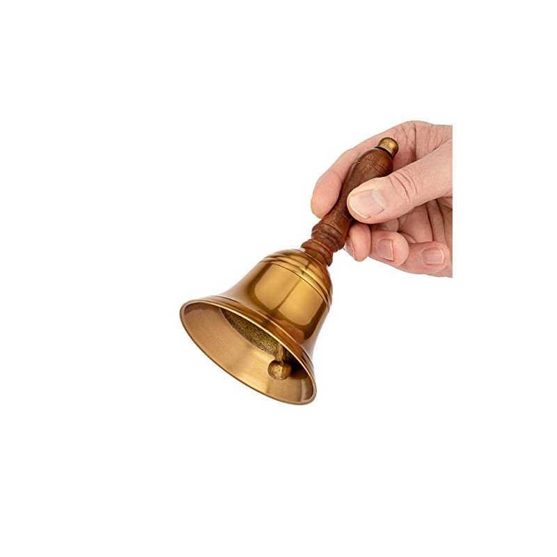 NKlaus Brass Hand Bell with Wooden Handle 18 x 8.5