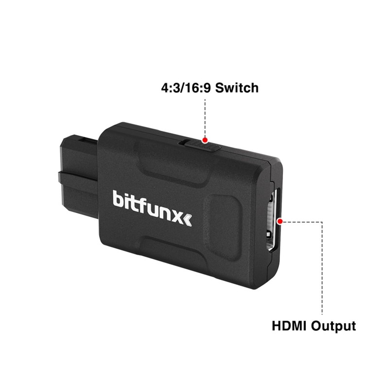 BITFUNX N64 HDMI Adapter - Supports 16:9/4:3 Switch, Mini 720P/1080P