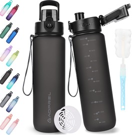 AOPREL Trinkflasche 1l, Wasserflasche BPA-Frei aus Tritan, Sport Trinkflasche Kohlensäure geeignet, Auslaufsicher 1 Liter Flasche für Fitness, Wandern, Camping, Schule und Büro