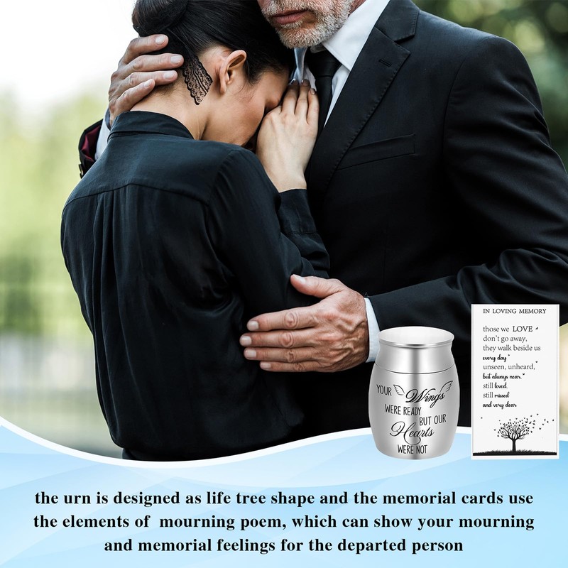 6 Set Small Angel Wings Urns for Ashes - Stainless