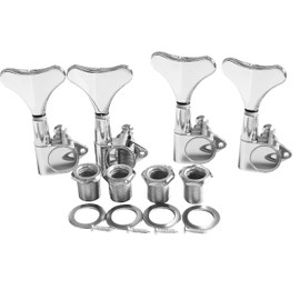 sdwutong 4R Sealed Bass Tuners Tuning Pegs Keys 2R2L Machine Heads for 4 String Bass Guitar, Chrome
