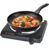 EUROSTAR Single Burner with Cast-Iron Flate Plate, Black