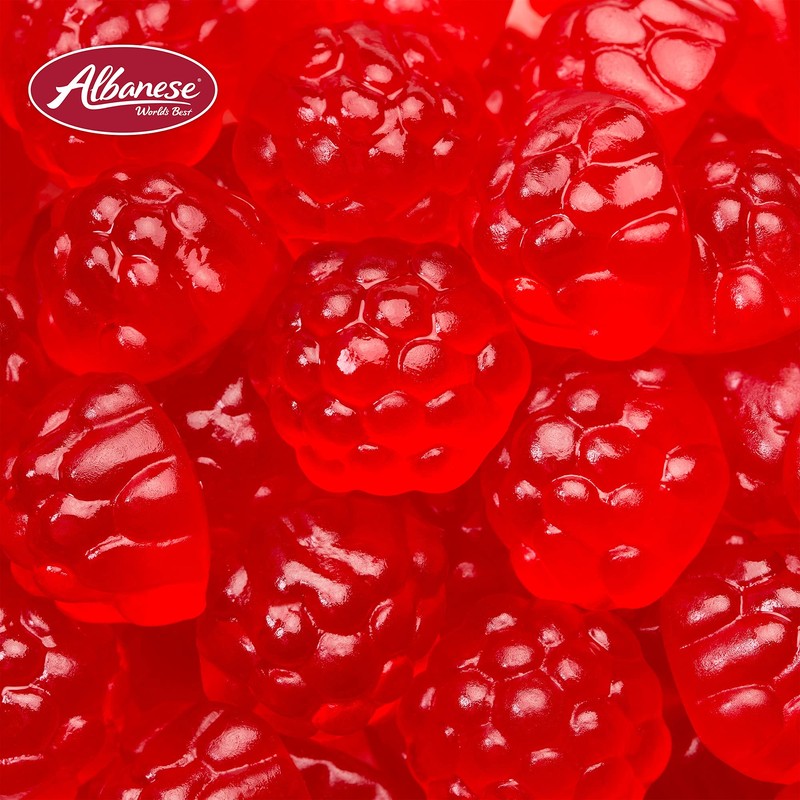 Albanese World's Best Berry Red Gummi Raspberries, 5lbs of Candy