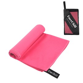 EnerChill Sports Quick-Drying Towel, Microfiber, Super Absorbent, Soft, Lightweight, Anti-Bleach, UV Protection, Odor Resistant, Durable, Sweat Wipe, Soft, Loop, Storage Bag Included, Towel, Swimming,