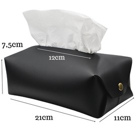 Diko.style® Decorative Paper Tissue Box Rectangular Elegant and Durable Ideal for Home, Office and Car Versatile and Flexible Tissue Box Black 21 x 11 x 7.5 cm
