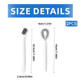 FDCGAS Kitchen Brushes – 2 Pieces 2 in 1 Crevice Brush, Crevice Cleaning Brush, Suitable for Water Bottles, Bottles, Kitchen Tools, Multipurpose Brush