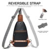 LATMAP Sling Bag for Women Men Leather Small Sling Backpack