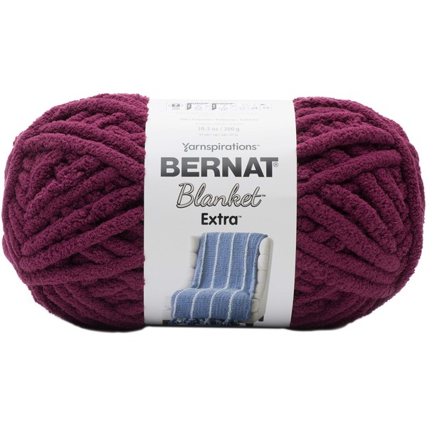 Bernat, Burgundy Plum Blanket Extra VELVETEAL, red