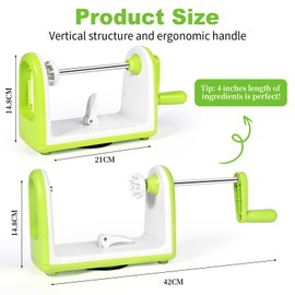 SternSinn Spiral Cutter Hand for Vegetable Spaghetti Spiral Cutter Vegetable with Container Vegetable Cutter Dice Cutter 5 Interchangeable Blades Vegetable Spaghetti Vegetable Slicer for Carrot
