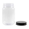 novelinks 16 oz Clear Plastic Jars with Lids, Refillable 16oz