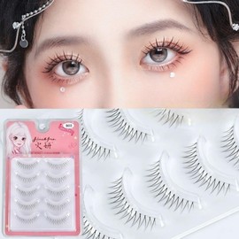 Celebrity Article V Shape Design Transparent Skin Natural False Eyelashes Real Full Lash Idol Style Make-01#