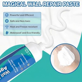 Drywall Repair Kit – 2 × 4.23 oz Fast Dry Putty Tubes with 2×2″ & 4×4″ Wall Patch Mesh, Dual Scrapers & 2 Sandpapers | Quick-Dry Spackle & Sheetrock Crack Filler for Wall, Ceiling & Plaster Repair