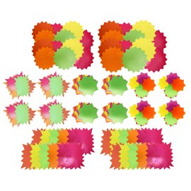 Neon Starbursts Cut-Outs - Perfect for School-Boards, Offices, Memos, Arts and Crafts and More! (4 Pack)